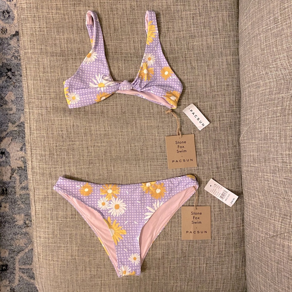 PACSUN floral purple bikini 🌼💜